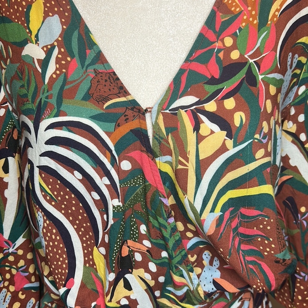 Farm Rio x Anthropologie Fiesta Wrap Maxi Dress Size Small - Picture 10 of 16
